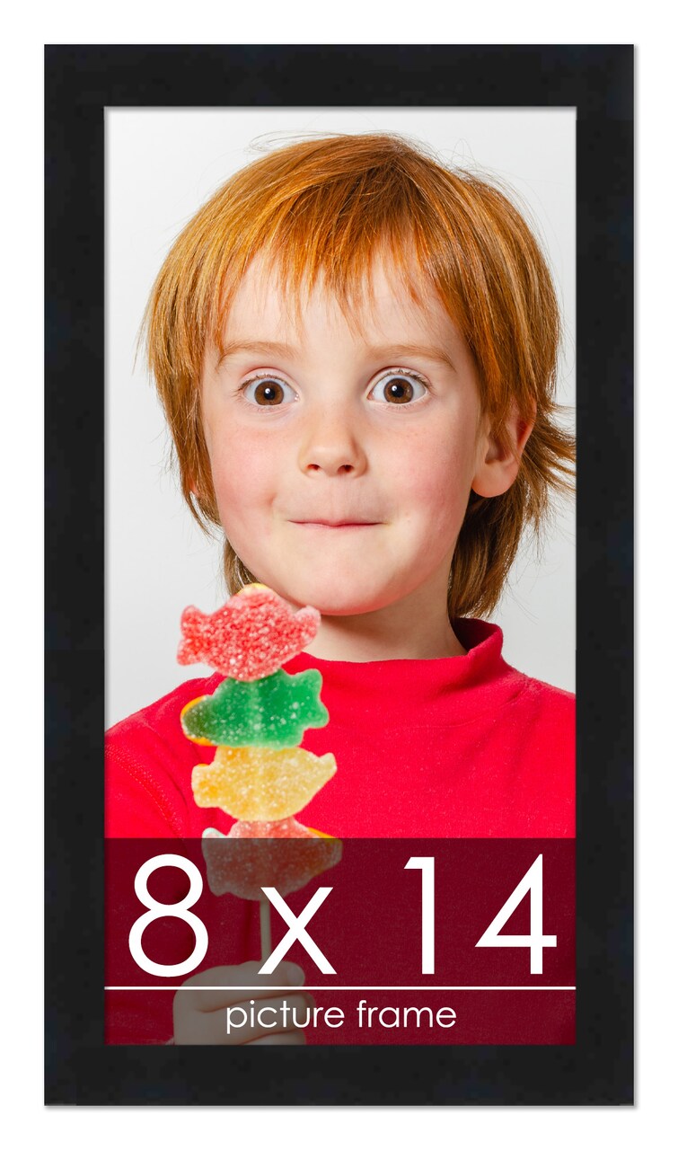 Photo Size Minimalist Black Picture Frame - UV Acrylic, Foam Board Backing, Hanging Hardware